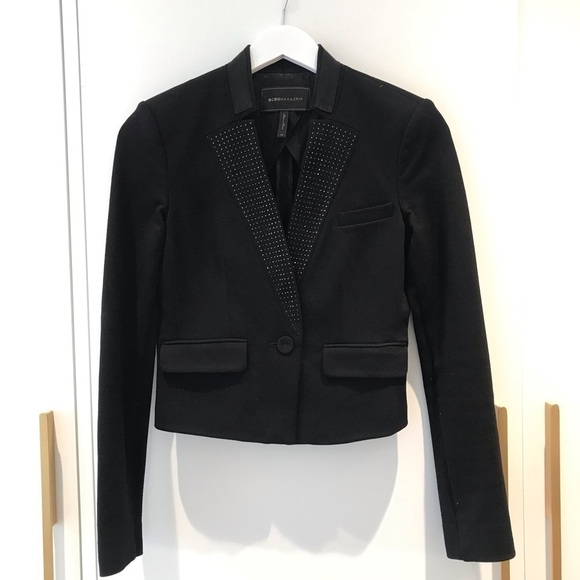 BCBG Tuxedo Jacket w/rhinestone lapel - Picture 4 of 5